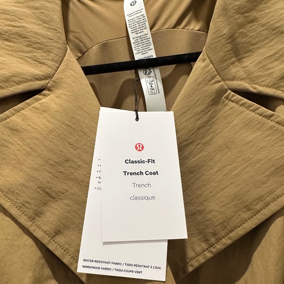 LULULEMON CLASSIC FIT TRENCH COAT CAMEL BROWN LARGE NWT - Picture 7 of 12